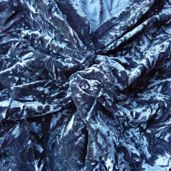 NOMADIC TRADERS GOTH WEDDING BLACK CRUSHED VELVET LONG SLEEVE SHIRT BOHO GYPSY L - Picture 8 of 16